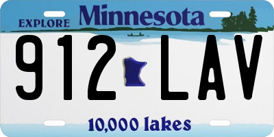 MN license plate 912LAV