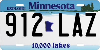 MN license plate 912LAZ