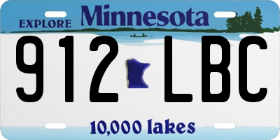 MN license plate 912LBC