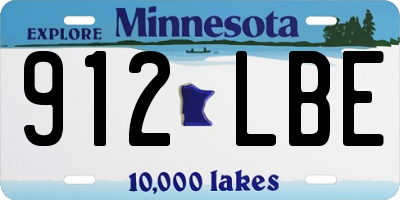 MN license plate 912LBE