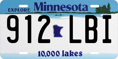 MN license plate 912LBI