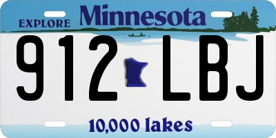 MN license plate 912LBJ