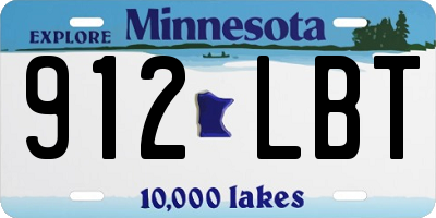 MN license plate 912LBT