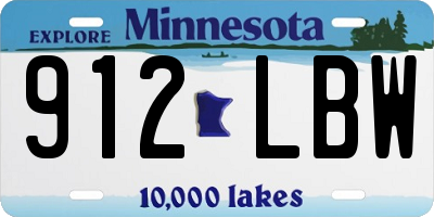MN license plate 912LBW