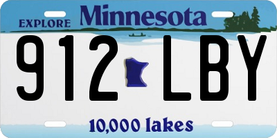 MN license plate 912LBY