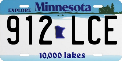 MN license plate 912LCE