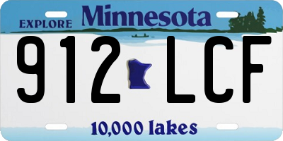 MN license plate 912LCF