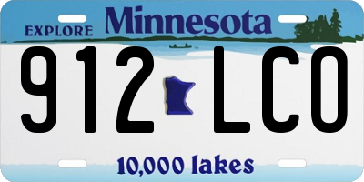 MN license plate 912LCO