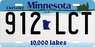 MN license plate 912LCT