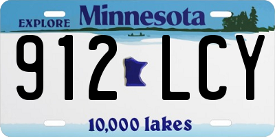 MN license plate 912LCY