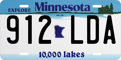 MN license plate 912LDA