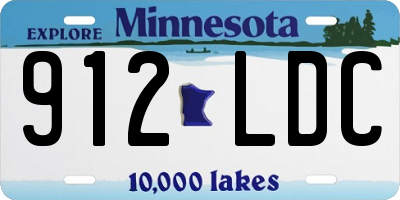 MN license plate 912LDC