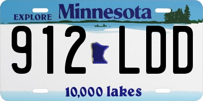MN license plate 912LDD