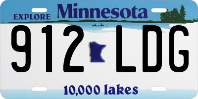 MN license plate 912LDG
