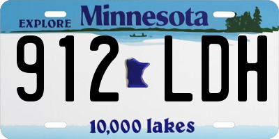 MN license plate 912LDH