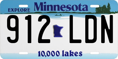 MN license plate 912LDN