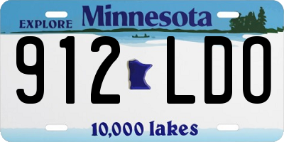 MN license plate 912LDO