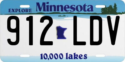 MN license plate 912LDV