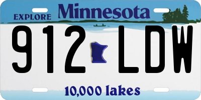 MN license plate 912LDW