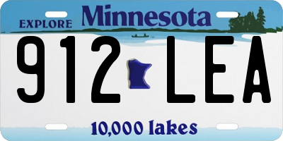 MN license plate 912LEA
