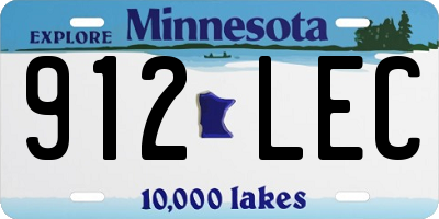 MN license plate 912LEC
