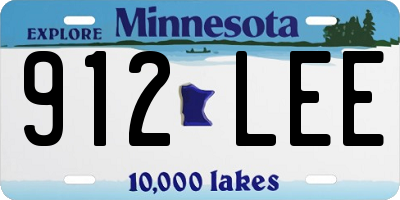 MN license plate 912LEE