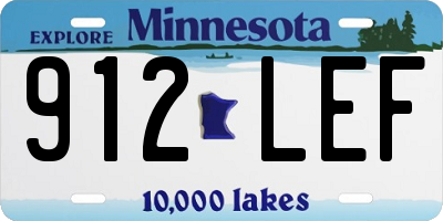 MN license plate 912LEF