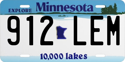 MN license plate 912LEM