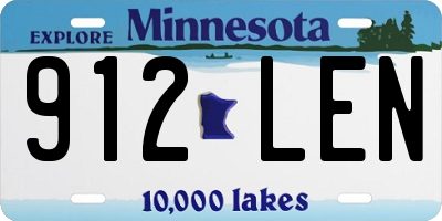 MN license plate 912LEN