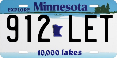 MN license plate 912LET