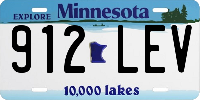 MN license plate 912LEV
