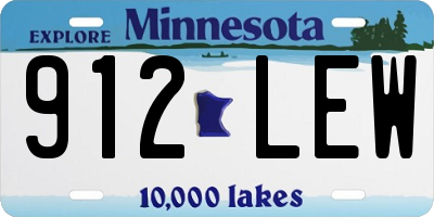 MN license plate 912LEW