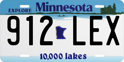 MN license plate 912LEX