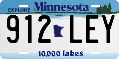 MN license plate 912LEY