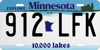 MN license plate 912LFK