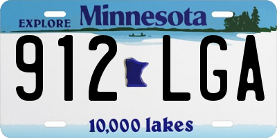 MN license plate 912LGA