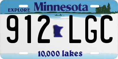 MN license plate 912LGC