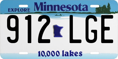 MN license plate 912LGE