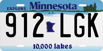 MN license plate 912LGK