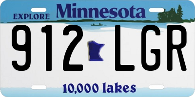 MN license plate 912LGR