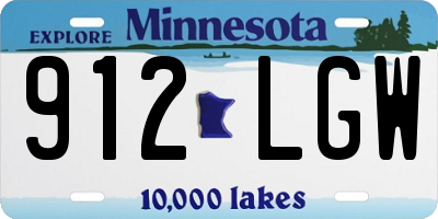 MN license plate 912LGW