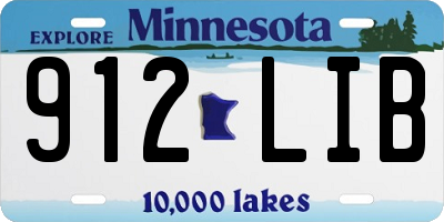 MN license plate 912LIB
