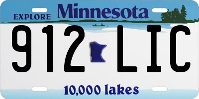 MN license plate 912LIC