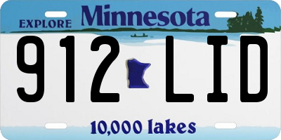 MN license plate 912LID
