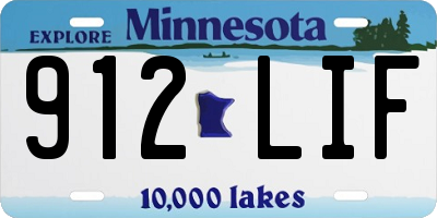 MN license plate 912LIF