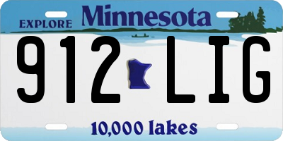 MN license plate 912LIG