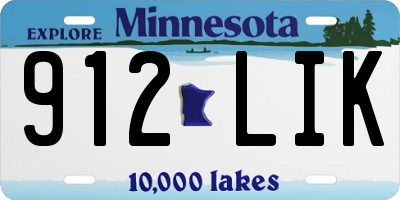 MN license plate 912LIK