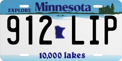 MN license plate 912LIP