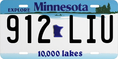 MN license plate 912LIU
