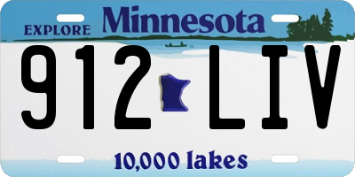 MN license plate 912LIV